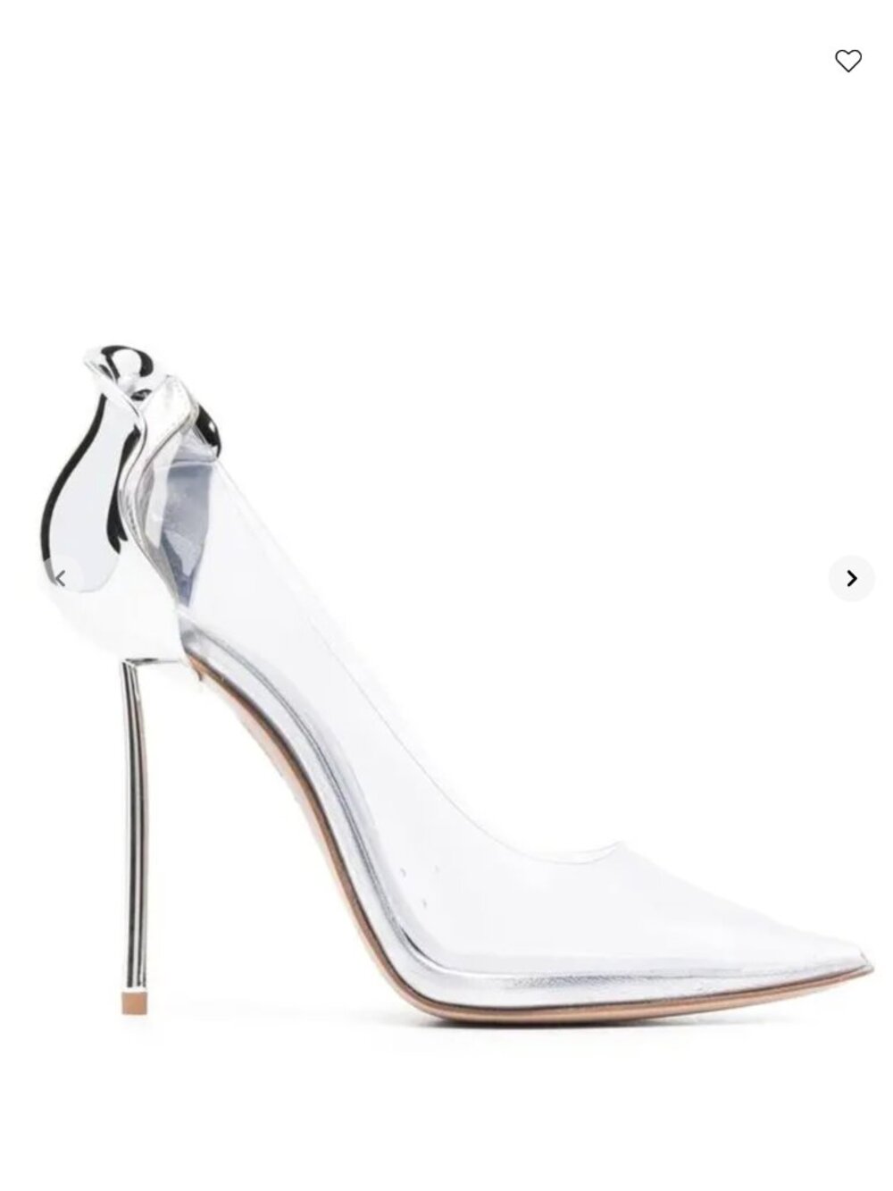Le Silla 12cm Petalo Pointed Transparent Clear Flower Petal Pumps